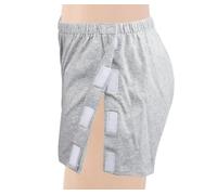 SIQITECHNO Men's Post Surgery Underwear Cotton Tear Away Nursing Briefs Reusable Post Surgery Recovery Boxer Breakaway Shorts, Gray, One Size