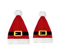 SIQITECHUK 2Pcs Parent-Child Christmas Knitted Hats Mama and Baby Matching Beanie Hat with Pompom Warm Xmas Cap Funny Family Matching Santa Hat (Style A)