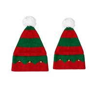 SIQITECHUK 2Pcs Parent-Child Christmas Knitted Hats Mama and Baby Matching Beanie Hat with Pompom Warm Xmas Cap Funny Family Matching Santa Hat (Style B)