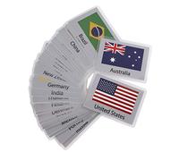 SIQITECHUK 32pcs Flash Cards Animals/Transportation/National Flags Waterproof Cognitive Flash Cards Educational Learning Tool(National Flags)