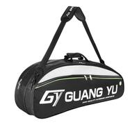 SIQITECHUK Badminton Tennis Racquets Racket Bag with Shoe Compartment Large Capacity Rackets Storage Bag Battledore Cover Case Waterproof Gym Equipment Bags Sports Handbag with Shoulder Strap (Black)