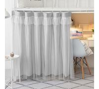 SIQITECHUK Bunk Bed Bottom Curtains Mid-Sleeper Tent Canopy Blackout Bed Canopy Dustproof Mosquito Shading Nets Moveable Privacy Draperies for Single Bunk Bed Bottom (Grey)