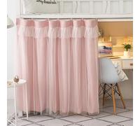 SIQITECHUK Bunk Bed Bottom Curtains Mid-Sleeper Tent Canopy Blackout Bed Canopy Dustproof Mosquito Shading Nets Moveable Privacy Draperies for Single Bunk Bed Bottom (Pink)
