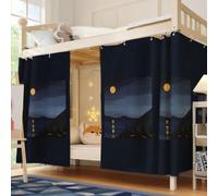 SIQITECHUK Bunk Bed Bottom Curtains Mid-Sleeper Tent Lightproof Cabin Canopy Screen Nets Blackout Canopy Dustproof Bedroom Frame Draperies Student Dormitory Privacy Protection