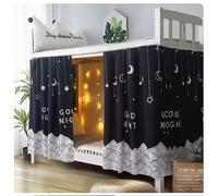 SIQITECHUK Bunk Bed Curtains Mid Sleeper Single Bed Tent Dormitory Bottom Canopy Privacy Shading Curtains Dustproof Blackout Bedding for Kids Room Student Dormitory Loft Bed (Black)