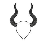 SIQITECHUK Devil Horns Headband Goat Sheep Horn Hairband Animal Demon Headgear Gothic Punk Headpiece for Halloween Carnival Cosplay Fancy Dress (Style A-Black)