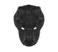 SIQITECHUK Dinosaur Mask Animal Dinosaur Headband Realistic Dinosaur Face Mask Full Face for Halloween Cosplay Fancy Dress Easter Carnival Costume Prop (Black)