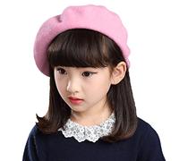 SIQITECHUK Kids Girl French Beret Hat Wool Fancy Dress Accessory Classical Style Cap Solid Color Beanie Newsboy Baker Artist Vintage Winter Autumn Warm