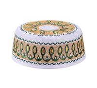 SIQITECHUK Men Muslim Prayer Hat with Embroidery Islamic Kufi Hat Round Eid Worship Cap Arabic Turkish Beanie Cap Topi Sun Hat Ramadan Hajj Headwear (UK, Alpha, One Size, B-Green&Yellow)