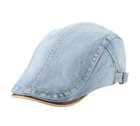 SIQITECHUK Men Women Flat Cap Summer Newsboy Cap Vintage Wash Denim Berets Hat Distressed Golf Driving Hunting Hat (UK, Alpha, One Size, Light Blue)