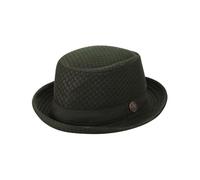 SIQITECHUK Summer Breathable Mesh Porkpie Hat Foldable Fedora Panama Sun Hats Fashion Trilby Cap for Outdoor Party Dark Green