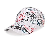 SIQITECHUK Unisex Adults Baseball Cap, Streetwear Embroidered Snapback Hat, Cotton, White, Medium, 2.75 Inches Brim, Some Sun Protection