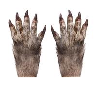 SIQITECHUK Werewolf Gloves Halloween Animal Paw Gloves Horror Gloves Wolf Furry Gloves Fancy Dress Aaccessory Cosplay Gloves Halloween Bloody Monster Gloves Hairy Hands Gloves for Carnival Christmas
