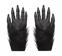 SIQITECHUK Werewolf Gloves Halloween Animal Paw Gloves Horror Gloves Wolf Furry Gloves Fancy Dress Aaccessory Cosplay Gloves Halloween Bloody Monster Gloves Hairy Hands Gloves for Carnival Christmas