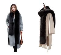 SIQITECHUK Women Long Faux Fur Scarf Soft Neck Warmer Windproof Winterproof Thicken Collar Shawl Queen Elegance Dress Accessory for Conference Evening Party Wedding