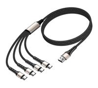 SIQIWO 4 in 1 USB C Charger Cable, 3A Fast Charging Type C Cord 1.2M Black