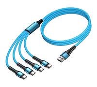 SIQIWO 4 in 1 USB C Charger Cable, 3A Fast Charging Type C Cord 1.2M Blue