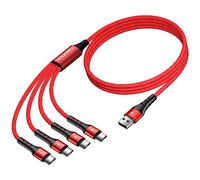 SIQIWO 4 in 1 USB C Charger Cable, 3A Fast Charging Type C Cord 1.2M Red