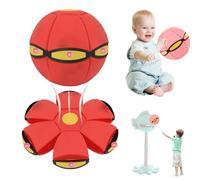 SiQiYu Children's Bouncing Ballmagic Metaball, Magic Flying Saucerl,Dual Form Freely Switchable,Parent-Child Interaction,With 3/6 Light,Magic Ball Delight Disc (Red, Three lights)