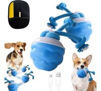SiQiYu Yobensun Dog Toy,Automatic Dog Walker Interactive Indestructible Waggle Ball Toy,Power Tail Motion Activated Rolling Smart Jumping Ball,USB Rechargeable for Small Medium Dogs (blue, 2pcs)