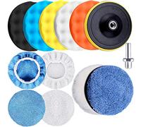 SIQUK 13 Pieces Polishing Pads Kit 75mm Car Polishing Pad Foam Polish Pads Wax Buffer Polisher Attachment for Drill, 3 Inch