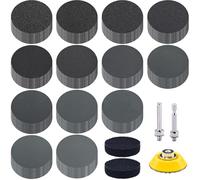 SIQUK 130 Pcs Sanding Discs 50mm Hook and Loop Wet/Dry Sanding Pads 2 Inch Silicon Carbide Flocking Sandpaper for Car Metal Mirror Jewelry Polishing