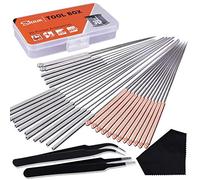 SIQUK 33 Pieces 3D Printer Nozzle Cleaning Kit including 30 Pcs Nozzle Cleaner 0.15mm, 0.25mm, 0.35mm, 0.4mm, 0.5mm Cleaning Needles for 3D Printer (Bonus: 2 Pcs Tweezers and 1 Pc Cleaning Cloth)