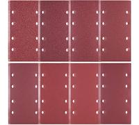 SIQUK 40 Pieces Sanding Sheets 93 x 185 mm Hook and Loop Sander Pads Assorted 40/60/ 80/120/ 180/240/ 320/400/ Grits Fit Rectangular Sander