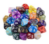 SIQUK 42 Pieces Polyhedral Dice Mixed Colours 10 Sided Dice for DND RPG MTG Table Games, with a Black Velvet Storage Bag