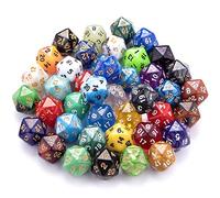 SIQUK 42 Pieces Polyhedral Dice Mixed Colours 20 Sided Dice for DND RPG MTG Table Games, with a Black Velvet Storage Bag