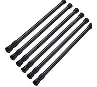 SIQUK 6 Pack Tension Rods Adjustable Spring Cupboard Bars Black Extendable Rod for Wardrobe Bookshelf Bathroom, 40 to 70cm