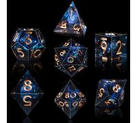 SIQUK 7-Die DND Dice Set Sharp Edge Polyhedral Dice Game Dice for Dungeons and Dragons RPG MTG Table Games (Dark Star)