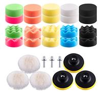 SIQUK Car Poloshing Pads for Drill 29 Pieces Buffer Polishing Pads Kit 3 Inch Foam Polish Pads Drill Attachment with M10 Drills for Cordless Screwdrivers and Polishing Machines