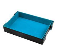 SIQUK Magnetic Folding Dice Tray Rectangle Dice Rolling Tray Holder Storage PU Leather Foldable Box for D&D RPG Games, Sky Blue