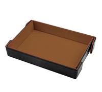 SIQUK Magnetic Folding Dice Tray Rectangle Dice Rolling Tray Holder Storage PU Leather Foldable Box for D&D RPG Games, Camel