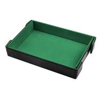 SIQUK Magnetic Folding Dice Tray Rectangle Dice Rolling Tray PU Leather Foldable Dice Holder Storage Box for D&D RPG Dice Games, Green