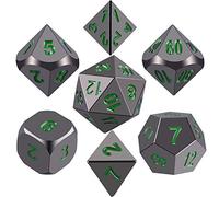 SIQUK Metal Polyhedral 7-Die Dice Set with Metal Case for Dungeons and Dragons RPG Dice Gaming D&D and Math Teaching