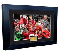 SIR ALEX FERGUSON YEARS Manchester United Autograph Signed Signature Photograph Photo Picture Frame Football Soccer Gift Beckham Giggs Cantona Keane Ronaldo Rooney (Black Frame With Black Mount, A3+)