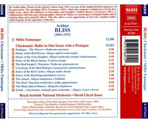 SIR ARTHUR BLISS: CHECKMATE (COMPLETE BALLET); MˆL‚E FANTASQUE NEW CD