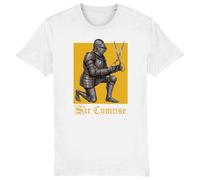 Sir Cumcise Medieval Knight Humor Men Women T-Shirt White