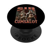 Sir Cumsalot Funny Offensive Knight Meme Bootleg Graphic PopSockets Adhesive PopGrip