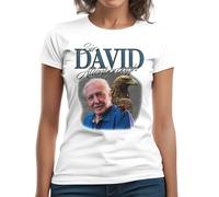 Sir David Attenborough Women's Classic Short Sleeve Crew Neck T-Shirt White, white, XS