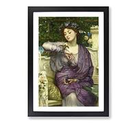 Sir Edward John Poynter Lesbia and her Sparrow Framed Print | A2 Black Framed Wall Art | Ready to Hang | Modern Animal Picture | Living Room Bedroom Lounge Office