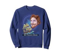 Sir Francis Drake, English knight and navel officer Sweatshirt, Adult Unisex, Navy Blue, Medium