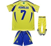 Sir Henry NASSR Riyadh Al Home #7 2024/2025 Kids Football Jersey Shorts Socks Gift Set for Fans Youth Sizes, Yellow/Blue, 30 (12-13 Jahre)