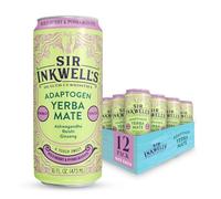 SIR INKWELL’S Adaptogen Yerba Mate | Healthful Energy Organic Caffeine | 300mg Ashwagandha Reishi Ginseng | Immunity Stress Support | Non-GMO Vegan | Wild Berry & Pomegranate 16oz 12pk