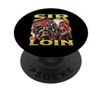 Sir Loin Funny Offensive Knight Pun Meme Bootleg Graphic PopSockets Adhesive PopGrip