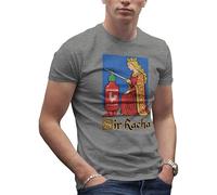 Sir Racha - Funny Sriracha Sauce Medieval Parody Tee for Hot Sauce Lovers & Foodies Men's Grey T-Shirt Size M