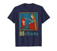 Sir Racha | Sriracha Pun Meme for Foodies Spicy Sauce Lovers T-Shirt, Men, Navy Blue, 5X-Large