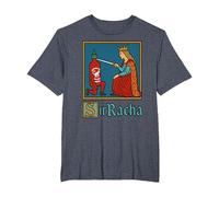 Sir Racha | Sriracha Pun Meme for Foodies Spicy Sauce Lovers T-Shirt, Men's Big and Tall, Heather Blue, 5X Tall